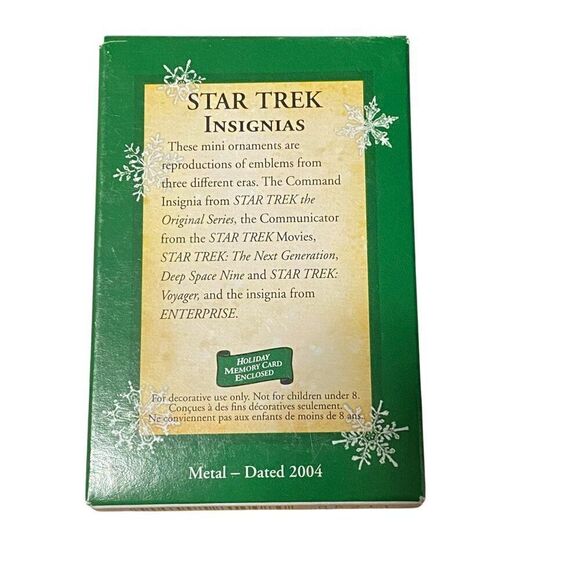 Star Trek Insignias Mini Set of 3 Hallmark Ornament 2004 - Picture 2 of 3